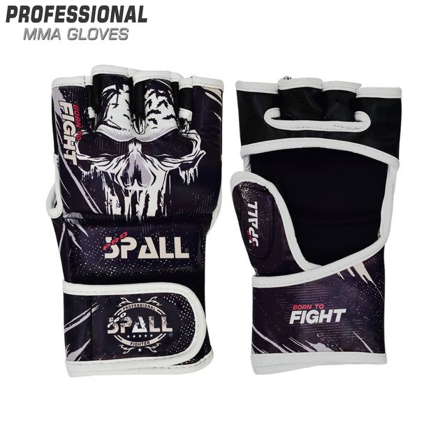 MMA Gloves Artificial Leather Half-Finger Red Black Blue Men & Women Punching Bag for UFC Muay Thai Kickboxing Sparring Training and Combat Grappling Gloves By SPALL(SI-2201)