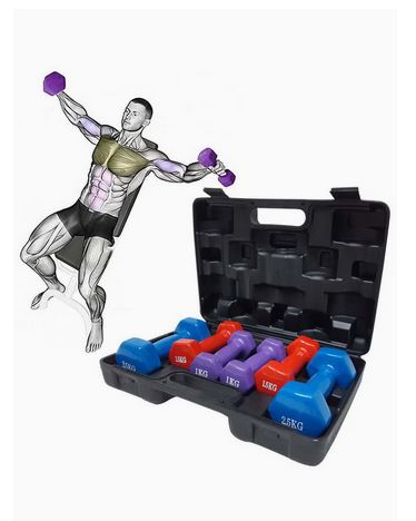 Spall Vinyl Dumbbells hand weight with carry case 10 kg