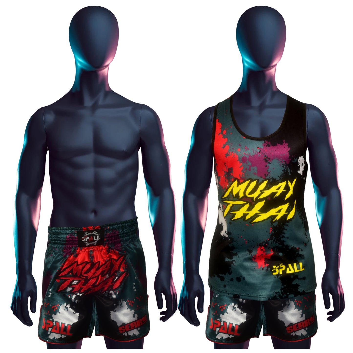 MUAY THAI TANK TOP SHIRT SCARY Bodybuilding Gym Tank Tops Workout Fitness Vest For Men(SI-3253)