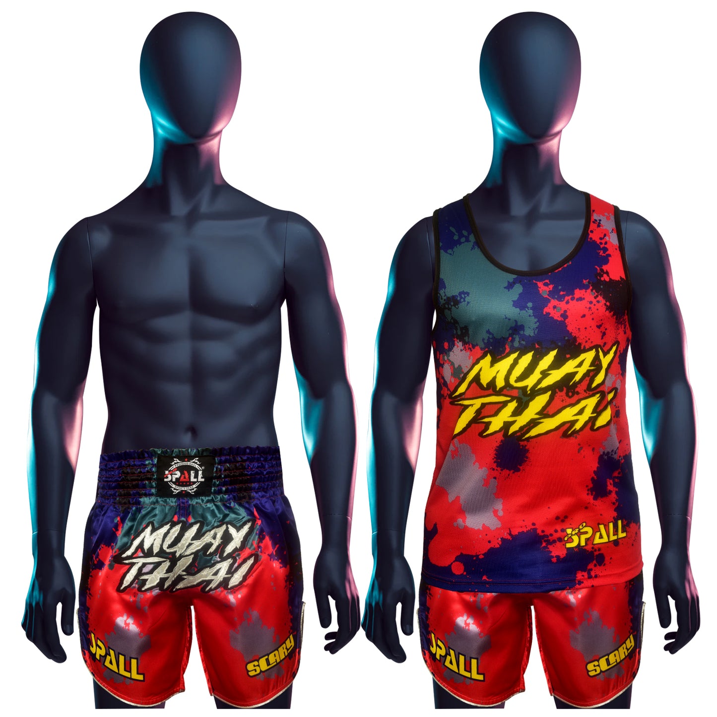 MUAY THAI TANK TOP SHIRT SCARY Bodybuilding Gym Tank Tops Workout Fitness Vest For Men(SI-3253)