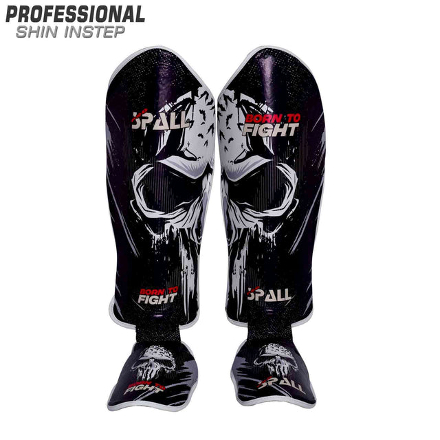 Shin Instep Pads Black Red Blue for Protective Leg (SI-1357)