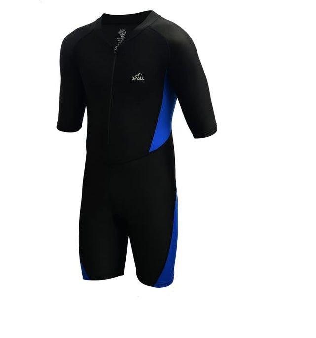 Spall Swimming Short Sleeve Front Zipper Warm Shorty Diving Suit Sun Protection Suitable for Wakeboarding Diving Snorkeling Sailing