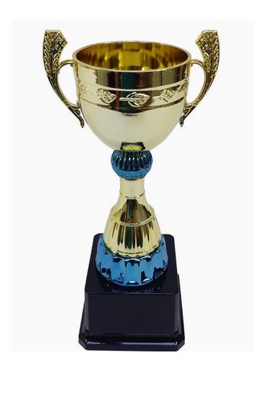 Trophy Height 23 cm Width 13 cm Depth 8.5 cm Gold/Blue For Appreciation Gift Olympic Academy Award Ceremony Part Celebrations School Award Sports Tournaments Competitions