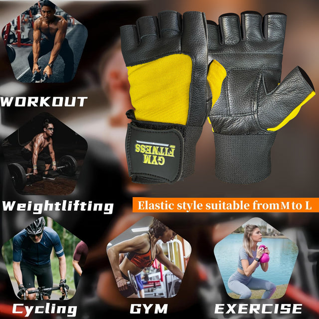 Weight Lifting Leather Gloves Short Strap Power Lifting Gloves Strong Grip palm Exercise Fitness Strength Gloves Home Gym (201)